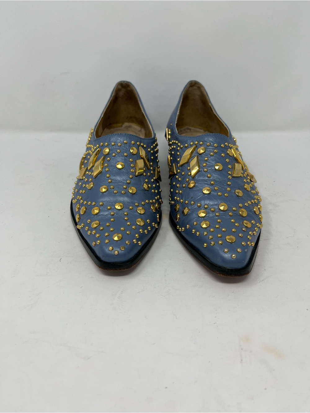 Vintage Fantasy Collection Gold studded point toe slip on shoe 7 - Picture 3 of 12